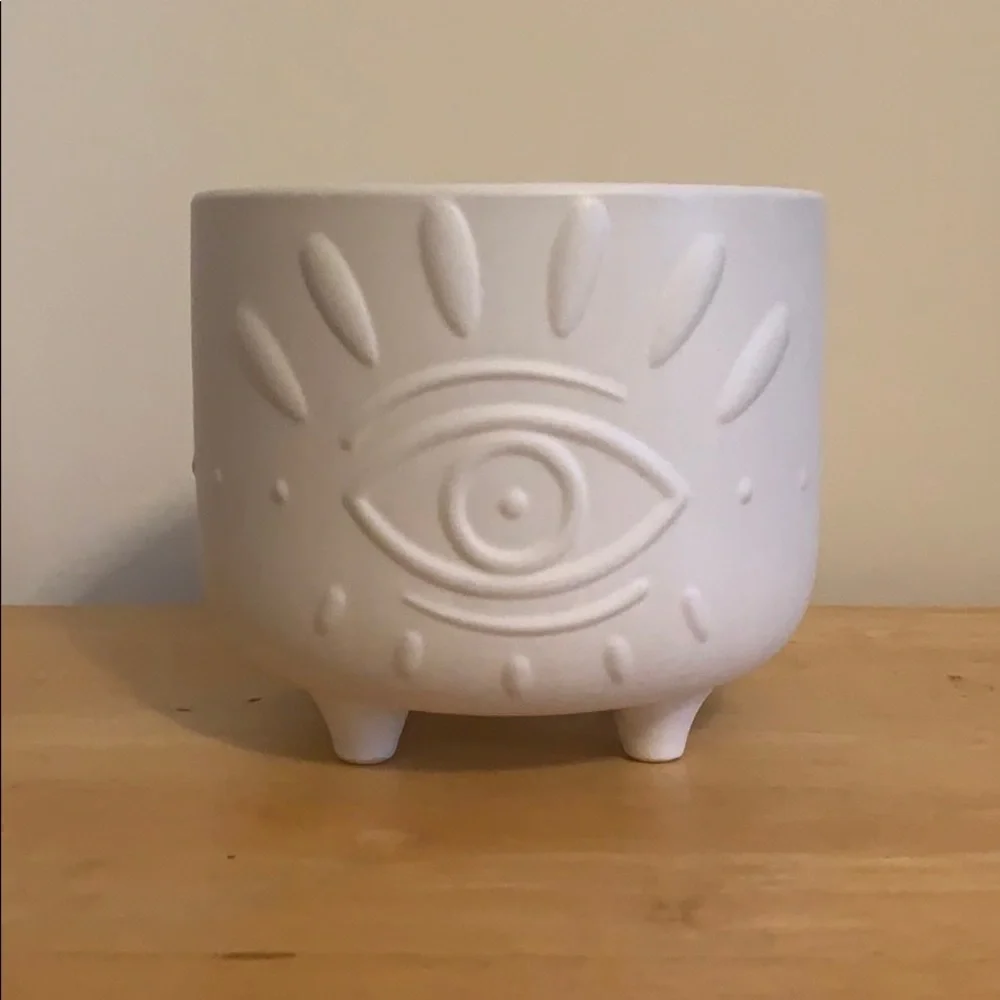 Evil Eye Ceramic Footed Planter. Brand New. - Picture 1 of 4